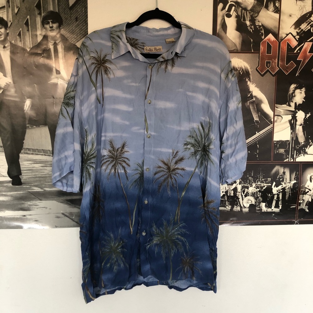 Hollis River Hawaiian Blue Tropical Shirt